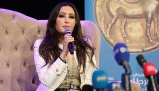 لطيفة خلال المؤتمر الصحفي