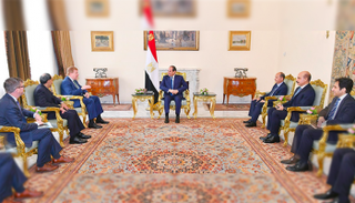 الرئيس السيسي خلال استقباله نائب رئيس غرفة التجارة الأمريكية