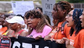 جانب من الاحتجاجات في شوارع نيويورك 