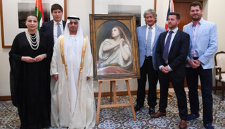 جانب من مراسم تسلم أبوظبي لوحة "وجدان ماري مجدولين"