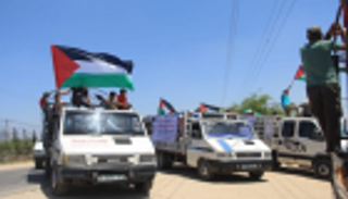 5 مصابين برصاص الاحتلال خلال "مسيرة الشاحنات" بغزة