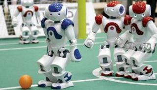 مباراة كرة قدم بين روبوتات