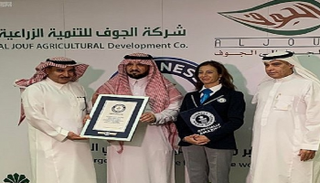 شركة الجوف السعودية تتسلم الشهادة من موسوعة جينيس