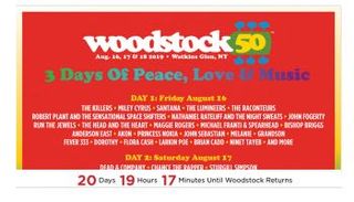  إعلان حفل الذكرى الـ50 لمهرجان وودستوك 
