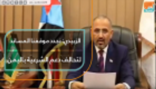 الزبيدي: نجدد موقفنا المساند لتحالف دعم الشرعية باليمن