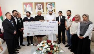 مراسم تقديم الدعم المالي لصندوق التضامن الاجتماعي في ساو باولو