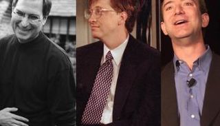 بيل جيتس وجيف بيزوس وستيف جوبز