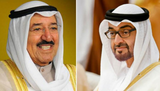 الشيخ محمد بن زايد آل نهيان والشيخ صباح الأحمد الجابر