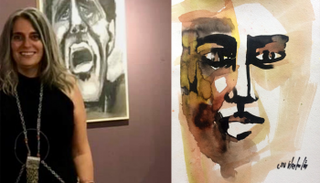 الفنانة المصرية رشا سليمان مع أعمالها