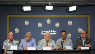 جانب من المؤتمر الصحفي في رام الله