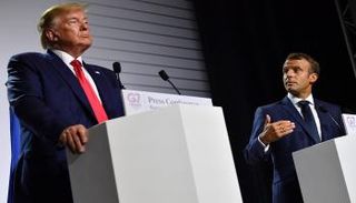 الرئيس الفرنسي إيمانويل ماكرون والرئيس الأمريكي دونالد ترامب