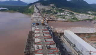 صورة لأعمال بناء سد النهضة الإثيوبي 