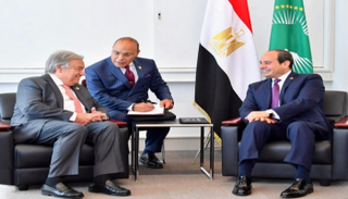 الرئيس المصري يلتقي الأمين العام للأمم المتحدة