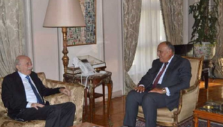 وزير الخارجية المصري ورئيس الحزب التقدمي الاشتراكي اللبناني 