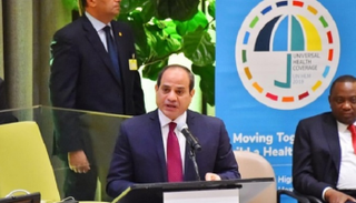 الرئيس المصري عبدالفتاح السيسي في جلسة الرعاية الصحية