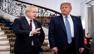 ترامب ورئيس وزراء بريطانيا - أ ف ب