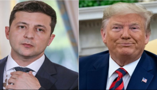 الرئيس الأمريكي دونالد ترامب ونظيره الأوكراني فولوديمير زيلينسكي