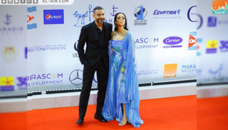 الفنان محمد فراج وخطيبته بسنت شوقي 