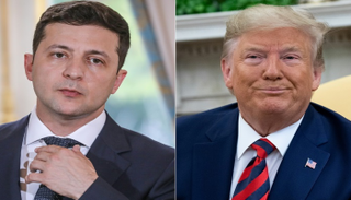 الرئيس الأمريكي دونالد ترامب ونظيره الأوكراني فولوديمير زيلينسكي