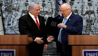 مؤتمر صحفي مشترك بين رؤوبين ريفلين وبنيامين نتنياهو 