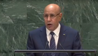 الرئيس الموريتاني محمد ولد الغزواني خلال كلمته بالأمم المتحدة