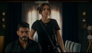 درة وخالد سليم في لقطة من مسلسل "بلا دليل"