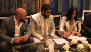 جانب من احتفال المطرب المصري محمود العسيلي بعقد قرانه 