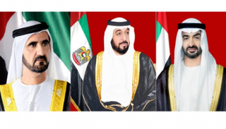 الشيخ خليفة بن زايد والشيخ محمد بن راشد والشيخ محمد بن زايد