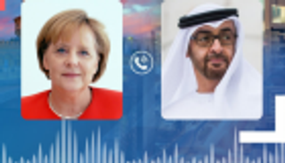 محمد بن زايد وميركل يبحثان هاتفيا التطورات بالمنطقة