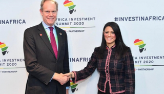 وزيرة التعاون الدولي المصرية ووزير التنمية الدولية البريطاني