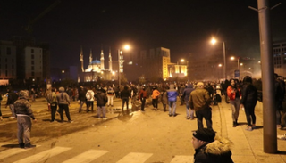 جانب من المواجهات بين الجيش والمتظاهرين ببيروت