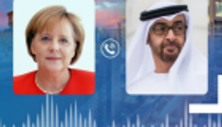 محمد بن زايد وميركل يبحثان نتائج مؤتمر برلين بشأن ليبيا