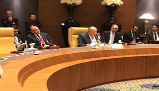 جانب من كلمة سامح شكري باجتماع وزراء خارجية دول الجوار الليبي