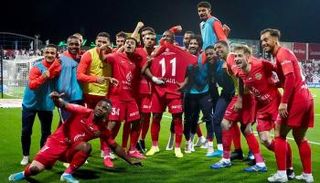 فرحة شباب الأهلي عقب اللقاء