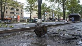 آثار القصف في منطقة ناغورني قره باغ