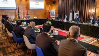 جانب من حوار فرقاء ليبيا بالمغرب