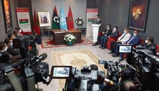 جانب من حوار الأطراف الليبية في المغرب