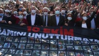 مجرزة أنقرة نفذها تنظيم داعش وراح ضحيتها 103 أشخاص