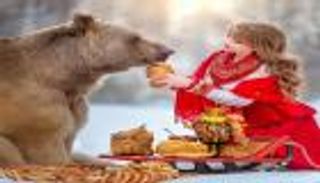 بالصور.. دب روسي يتحول إلى نجم للإعلانات والسينما بانتظاره