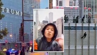 الشاب المجهول يتدلى من ناطحة السحاب