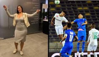 لقطة من مبارة الزمالك والرجاء البيضاوي (يمين) ولورديانة (يسار)