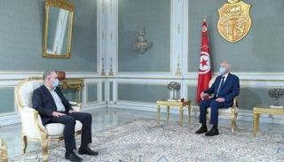 جانب من لقاء قيس سعيد بأمين عام اتحاد الشغل حول تعديلات قانون الإعلام 