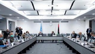 جانب من مفاوضات فرقاء ليبيا في جنيف