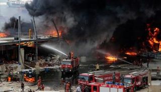 جانب من انفجار بيروت في أغسطس