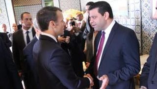 الدكتور رياض جعيدان والرئيس الفرنسي إيمانويل ماكرون