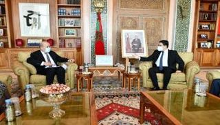 جانب من مباحثات وزير الخارجية المغربي مع نظيره الفرنسي