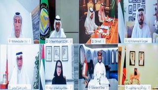 محمد بن عبدالله القرقاوي وزير شؤون مجلس الوزراء الإماراتي خلال الاجتماع