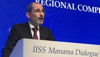 وزير الخارجية الأردني خلال مشاركته بحوار المنامة