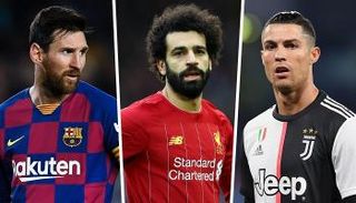 كريستيانو رونالدو ومحمد صلاح وليونيل ميسي