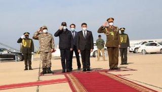 جانب من زيارة وزير الدفاع التركي إلى طرابلس